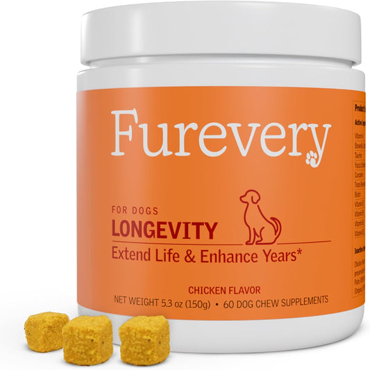 Anti-Aging Chewable Supplement for Dogs with Curcumin, Taurine, and Trans-Resveratrol - Supports Aging, Wellness, and Vitality in Dogs