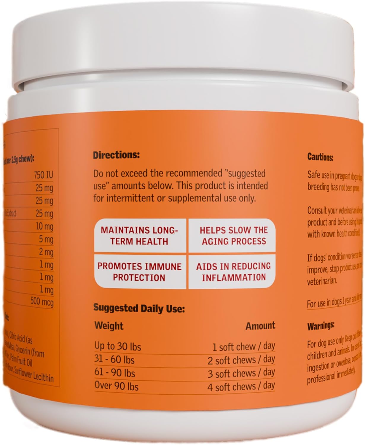 Anti-Aging Chewable Supplement for Dogs with Curcumin, Taurine, and Trans-Resveratrol - Supports Aging, Wellness, and Vitality in Dogs