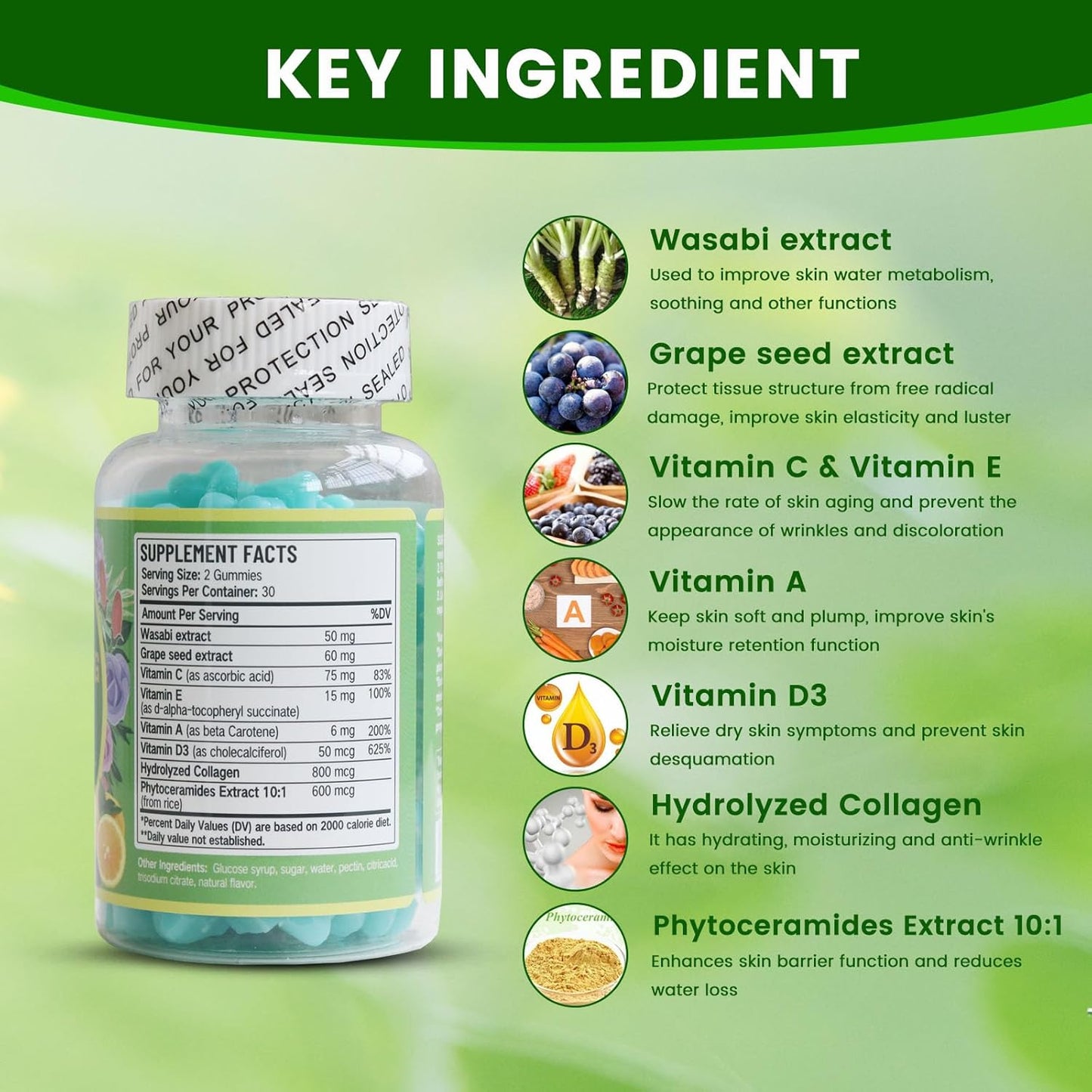 Anti-Aging Lemon Gummies with Skin Rejuvenation, Anti-Wrinkle & Firmness Support - 60 Count