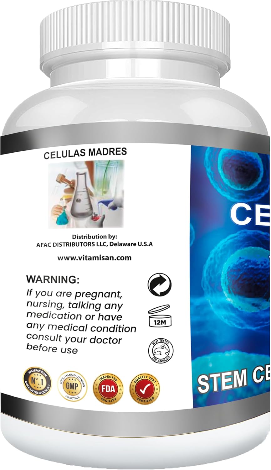 Anti-Aging Supplement with VITAMISAN 4 Stemcells, AFA Blue Green Algae - 240 Capsules