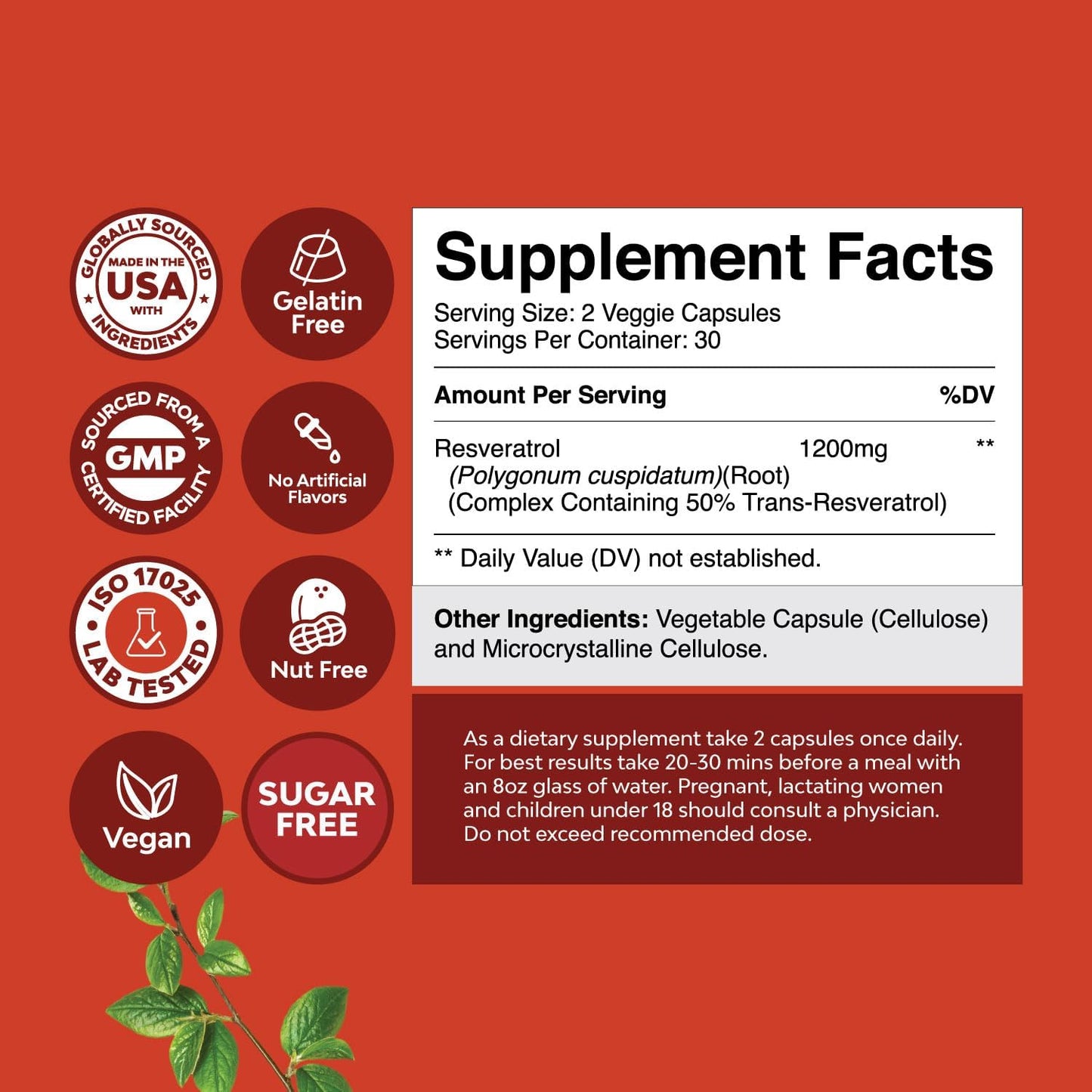 Anti Aging Trans Resveratrol and Halal Zinc Bundle - Joint Support and Immune System Booster with Natural Supplements