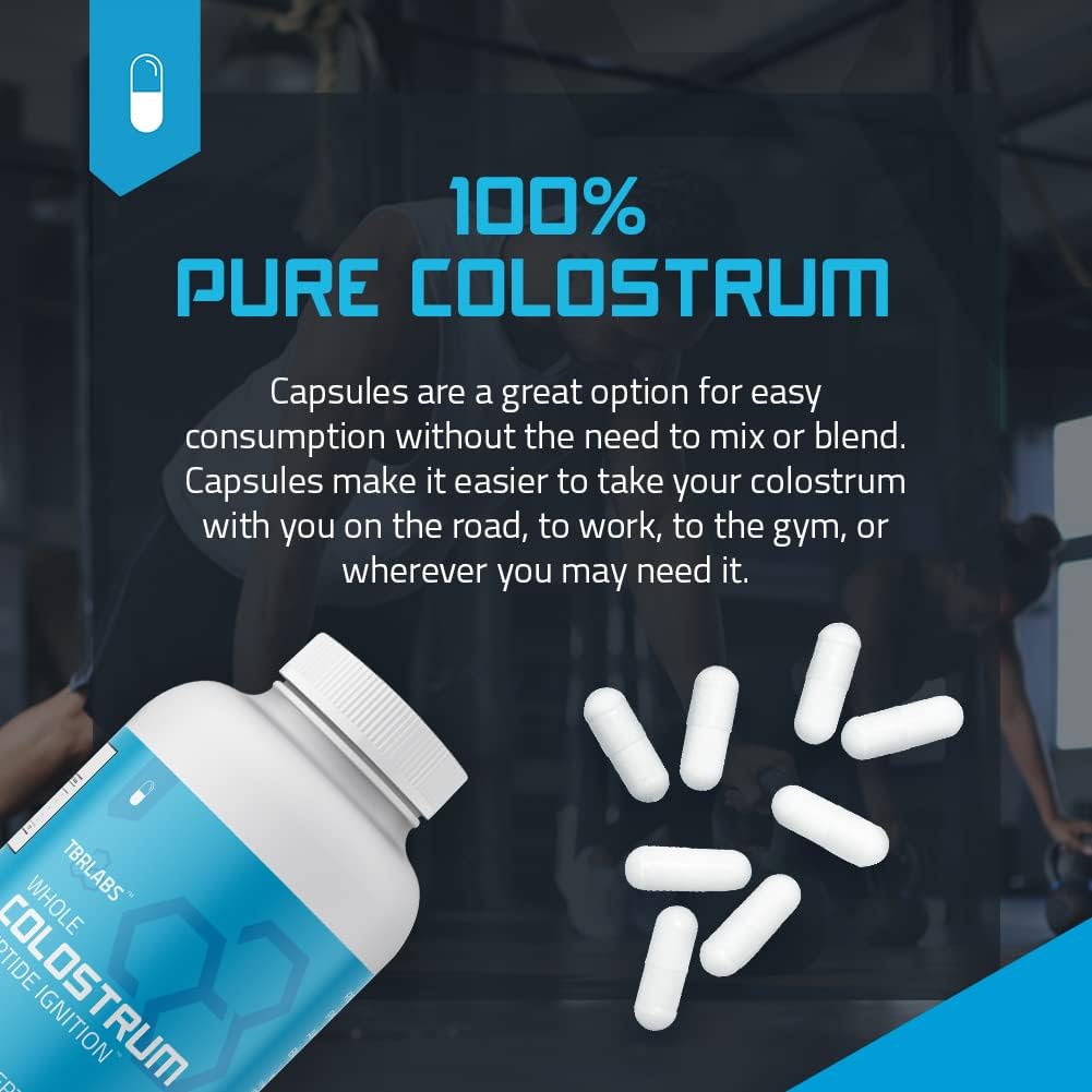 Antibiotic and Hormone Free Bovine Colostrum Capsules - 180 Count - USA Sourced - All Natural - First Milking - BoostGo Australia