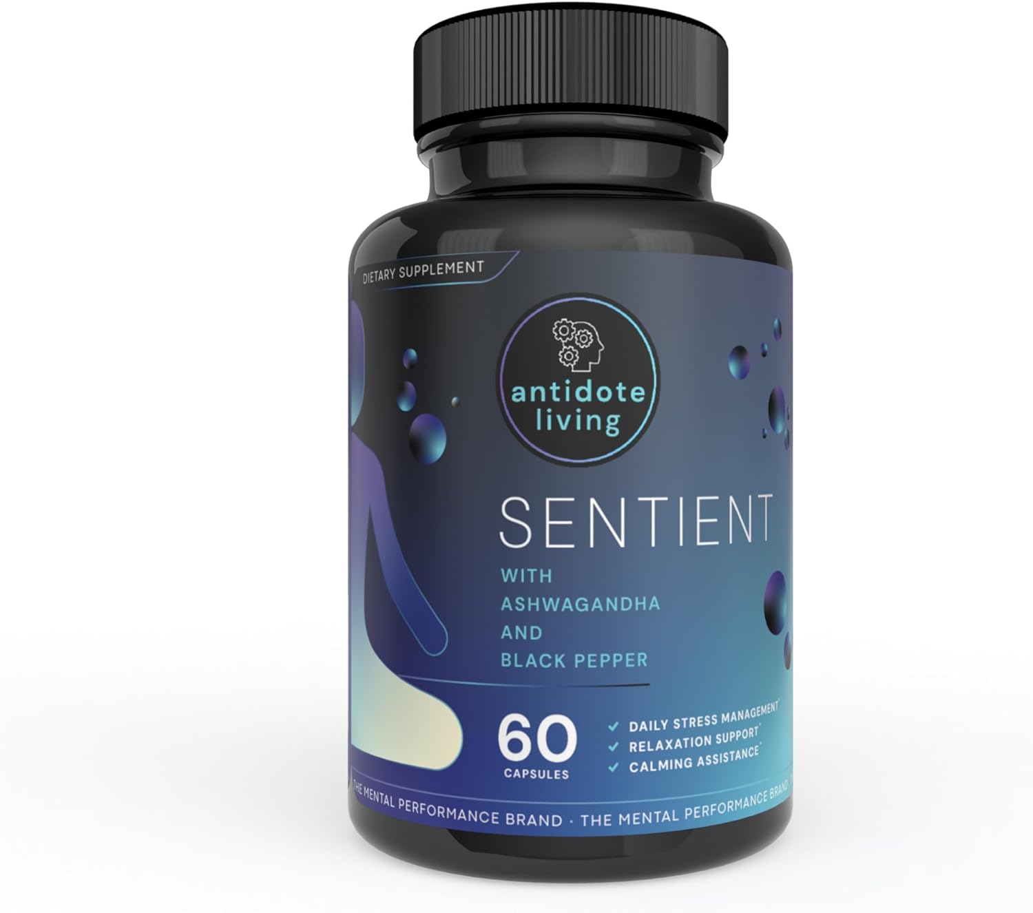 Antidote Living Sentient Capsules - Ashwagandha & Black Pepper Blend (60 Count)
