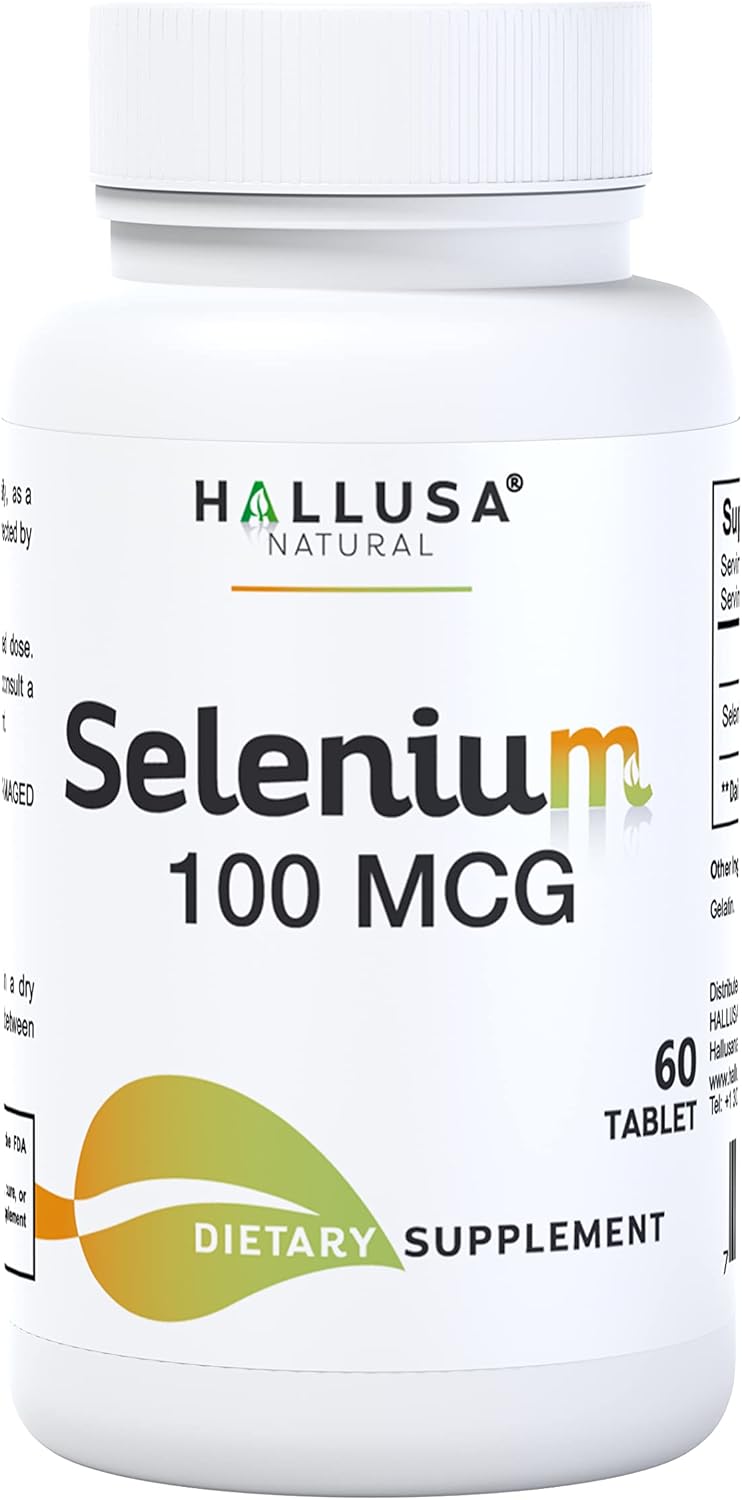 Antioxidant and Immune Support with Hallusa Natural Selenium Tablets - 60 Day Supply for Heart Health