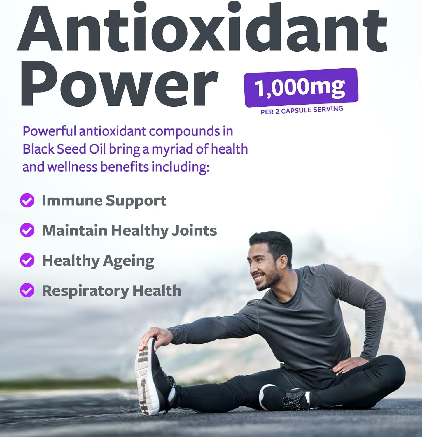 Antioxidant & Black Seed Oil Supplement - Acai, Goji, Pomegranate, Resveratrol - 1 Month Supply - Non-GMO & Vegan - 120 Capsules & 60 Capsules