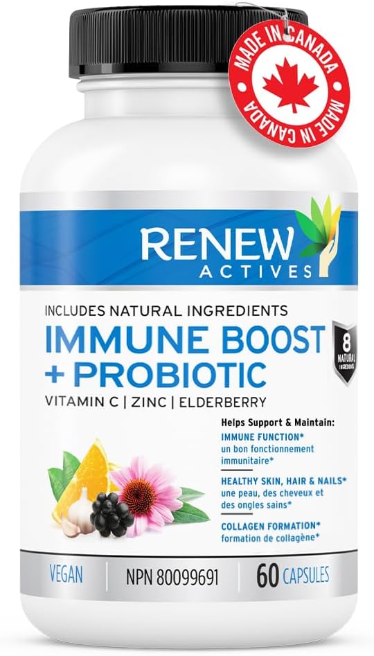 Antioxidant Capsules with Elderberry, Probiotics, Zinc, Vitamin C, and Turmeric for Immune Support and Overall Wellness - 60 Vegan Capsules