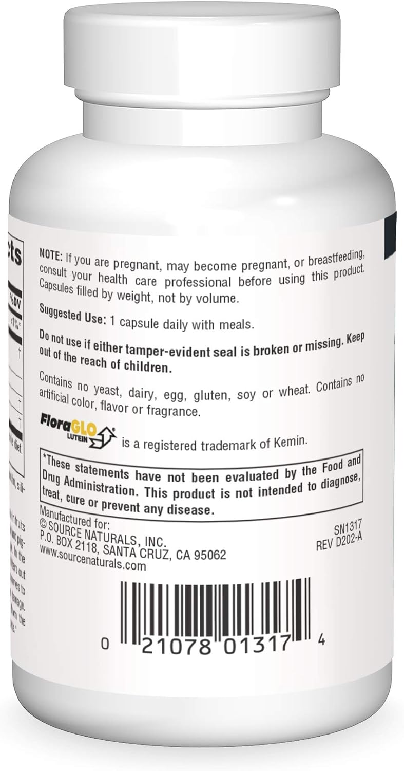 Antioxidant Carotenoid Supplement with 20mg Lutein - 60 Capsules by Source Naturals