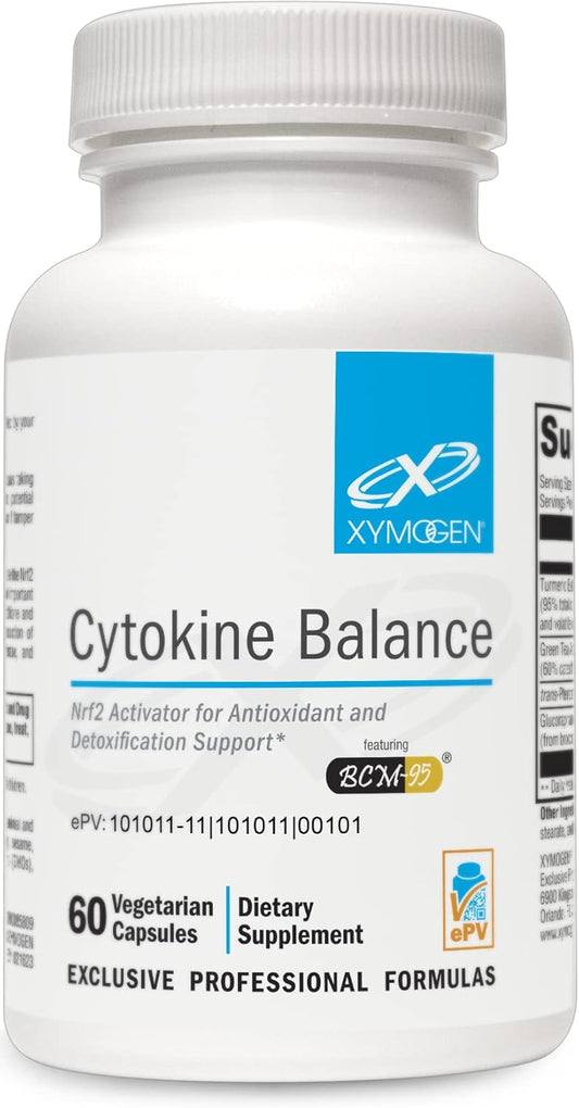 Antioxidant & Detox Support Capsules with Green Tea, Turmeric & Glucoraphanin - XYMOGEN Cytokine Balance Formula (60ct)