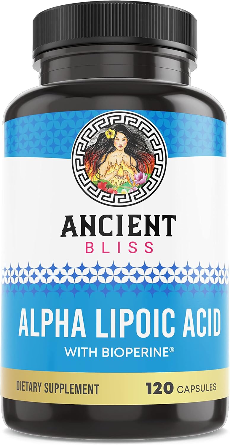Antioxidant Energy Support: Alpha Lipoic Acid Supplement 600mg with Bioperine, 120 Vegan Capsules, No Gluten & Soy