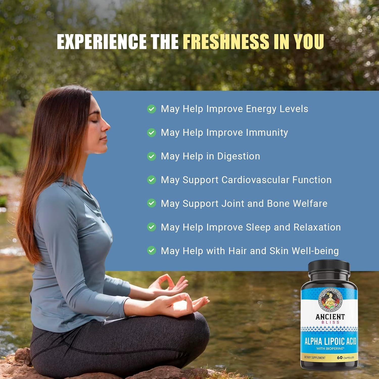Antioxidant Energy Support: Alpha Lipoic Acid Supplement 600mg with Bioperine, 120 Vegan Capsules, No Gluten & Soy