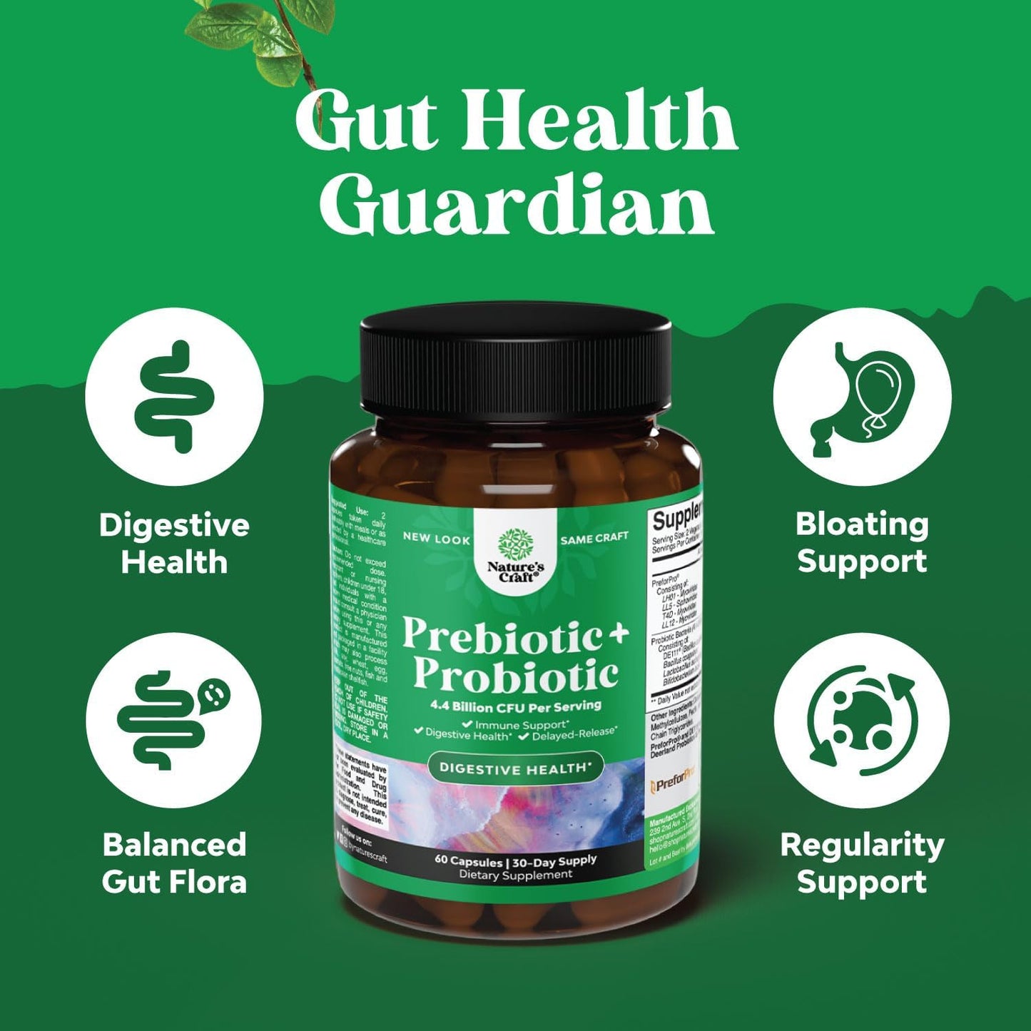 Antioxidant Heart Health Green Coffee Bean Extract Bundle with Prebiotics and Probiotics for Men and Women | Digestive Health Support Supplement