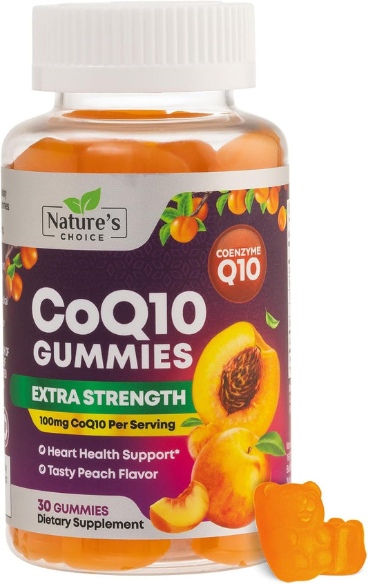 Antioxidant Heart Health Support CoQ10 Gummies - 100mg, 3X Absorption, Energy Boost, Non-GMO, 30 Count