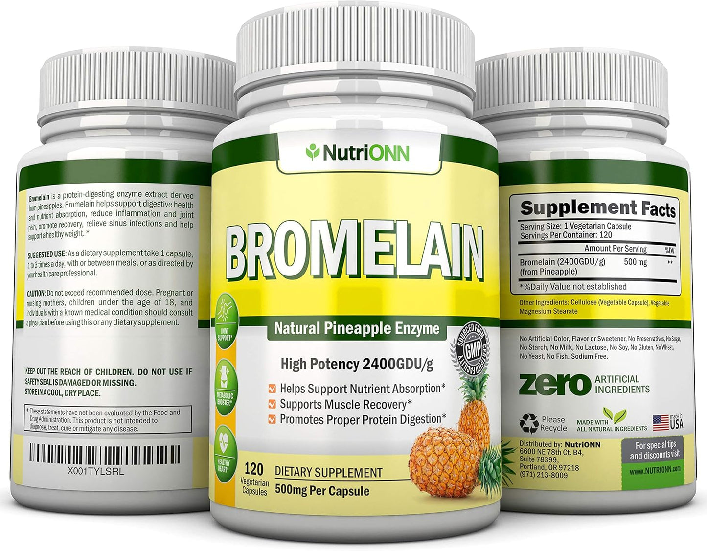 Antioxidant & Immunity Boost Combo: NutriONN Bromelain Capsules + Olive Leaf Extract Capsules