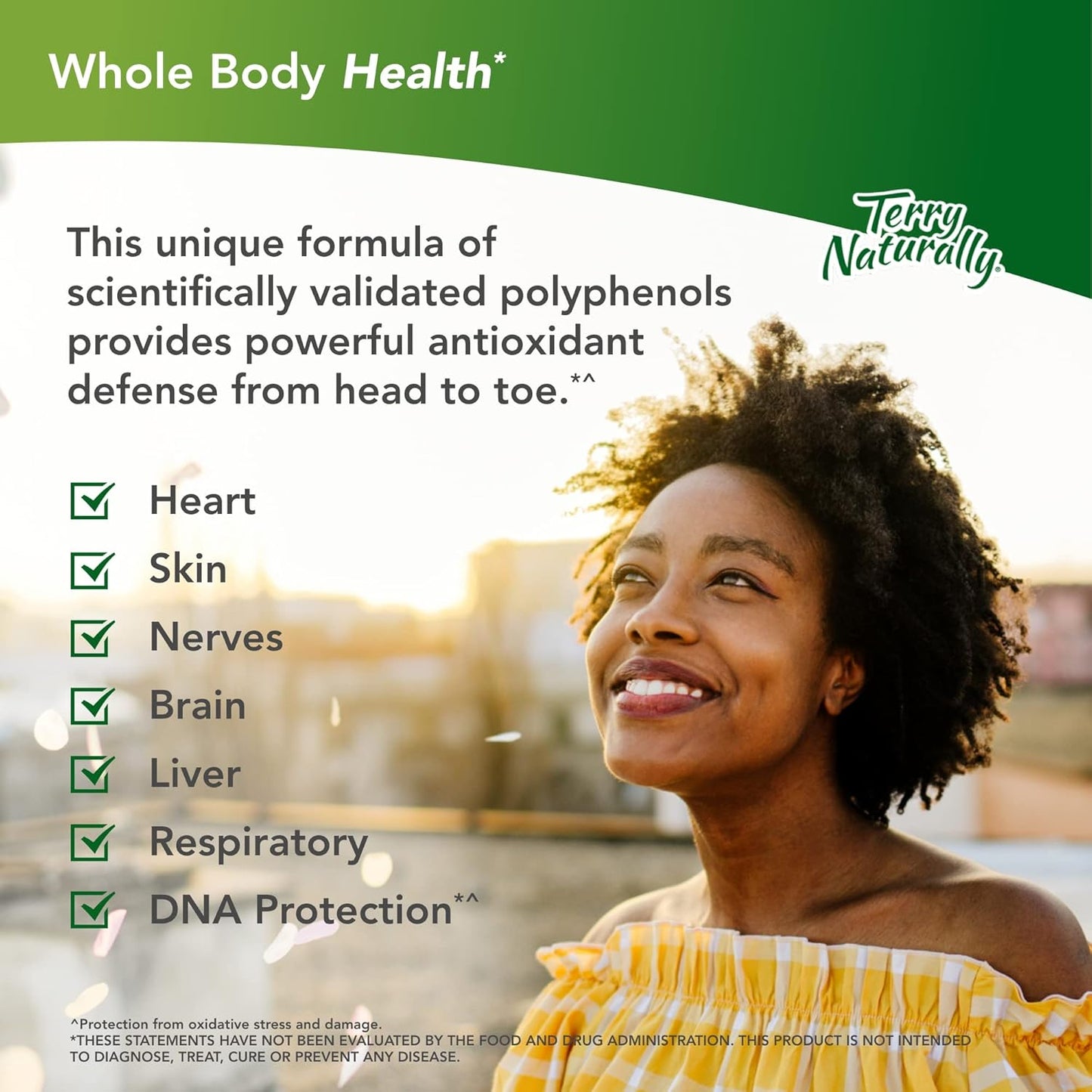 Antioxidant Polyphenol Blend Capsules for Brain, Liver, Nerve, Respiratory & Skin Health - Whole Body Support - 60ct