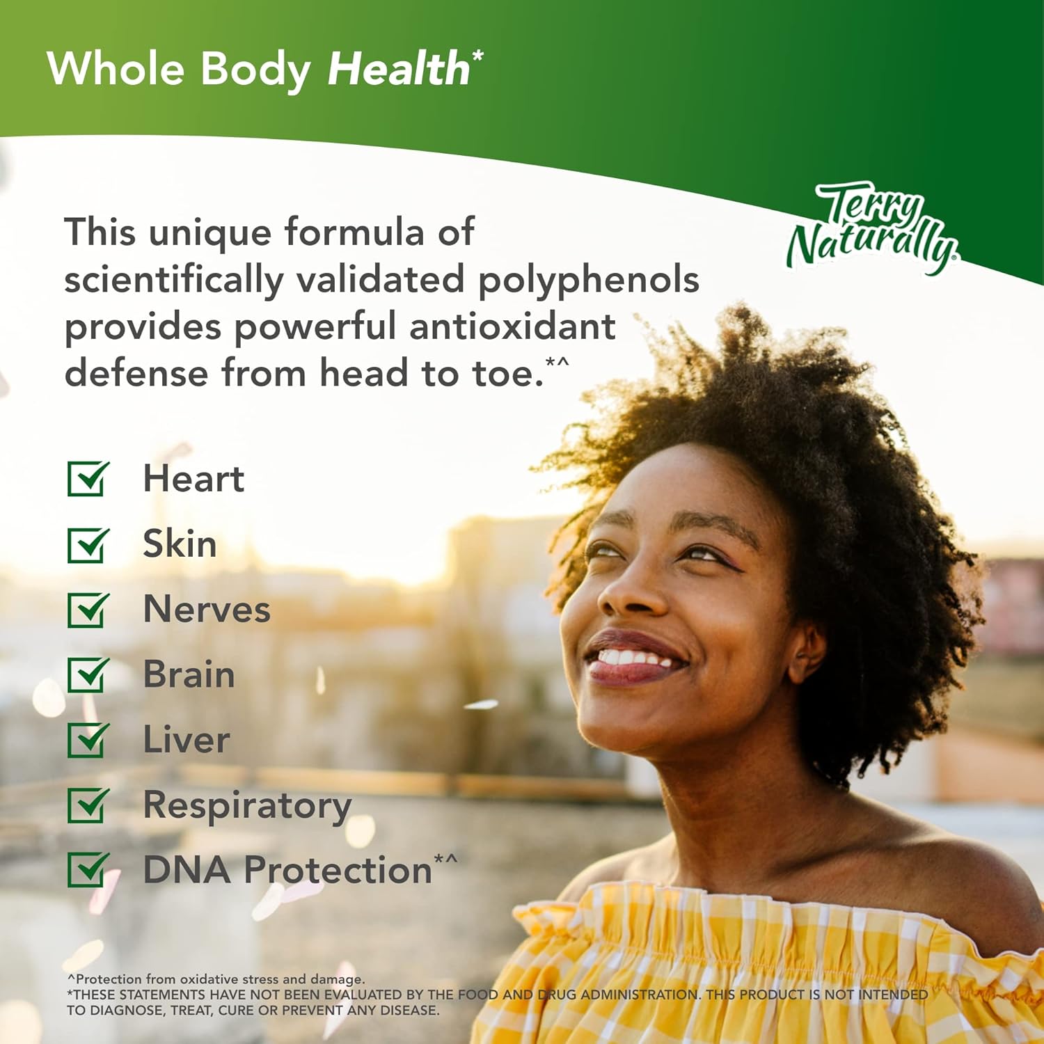 Antioxidant Polyphenol Blend Capsules for Brain, Liver, Nerve, Respiratory & Skin Health - Whole Body Support - 60ct