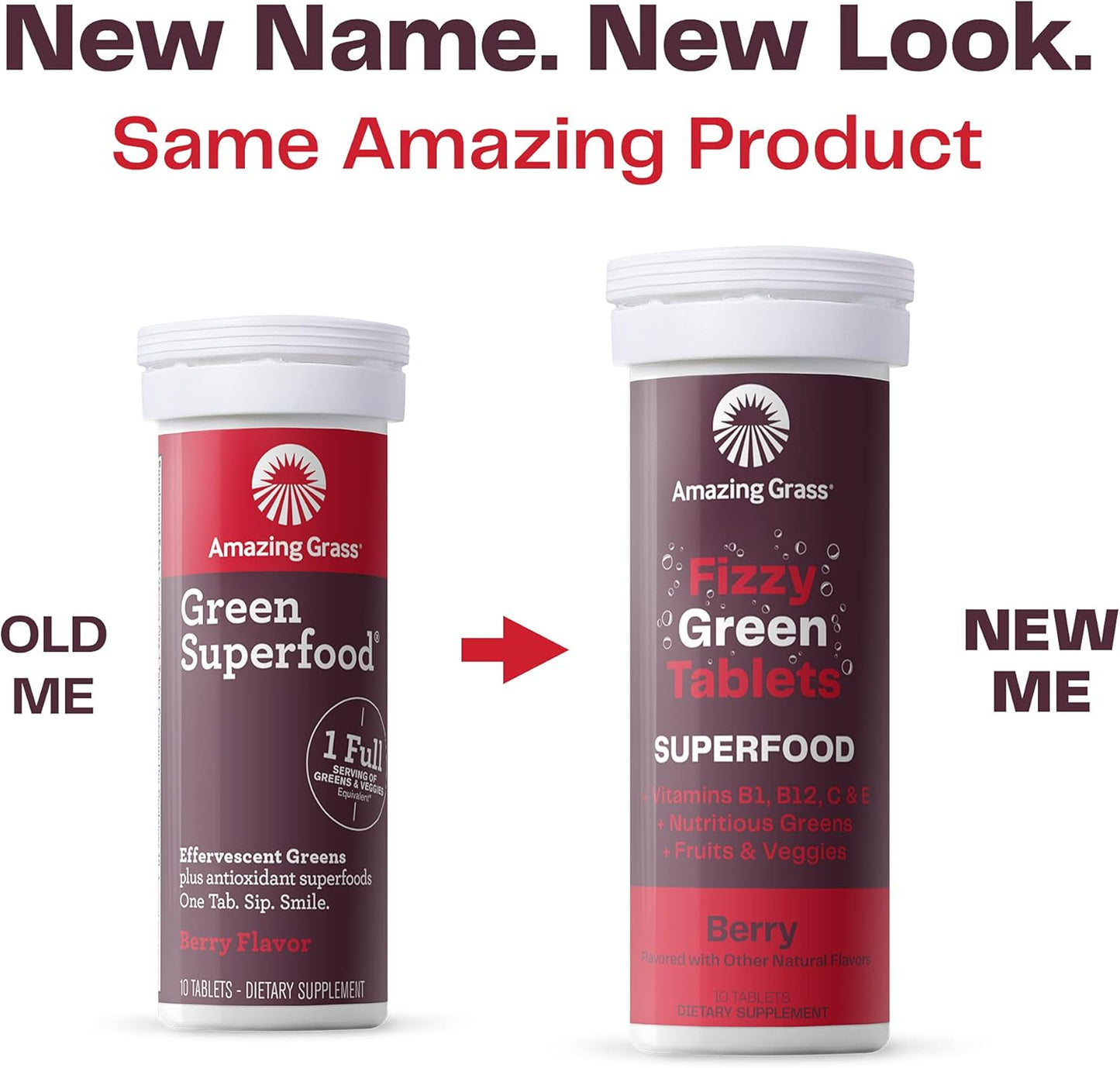 Antioxidant-Rich Berry Green Superfood Tablets: Fizzy Water Flavoring with Alkalizing Greens, 60 Count