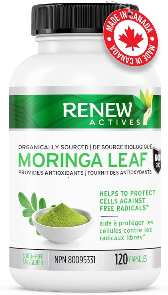 Antioxidant-Rich Moringa Leaf Supplement for Good Health - Easy-to-Swallow Capsules - 120 Count