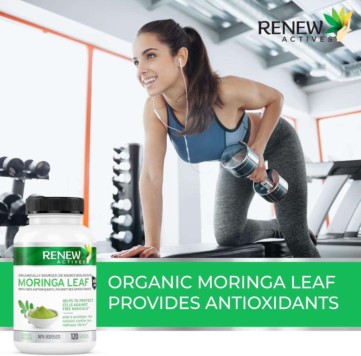 Antioxidant-Rich Moringa Leaf Supplement for Good Health - Easy-to-Swallow Capsules - 120 Count