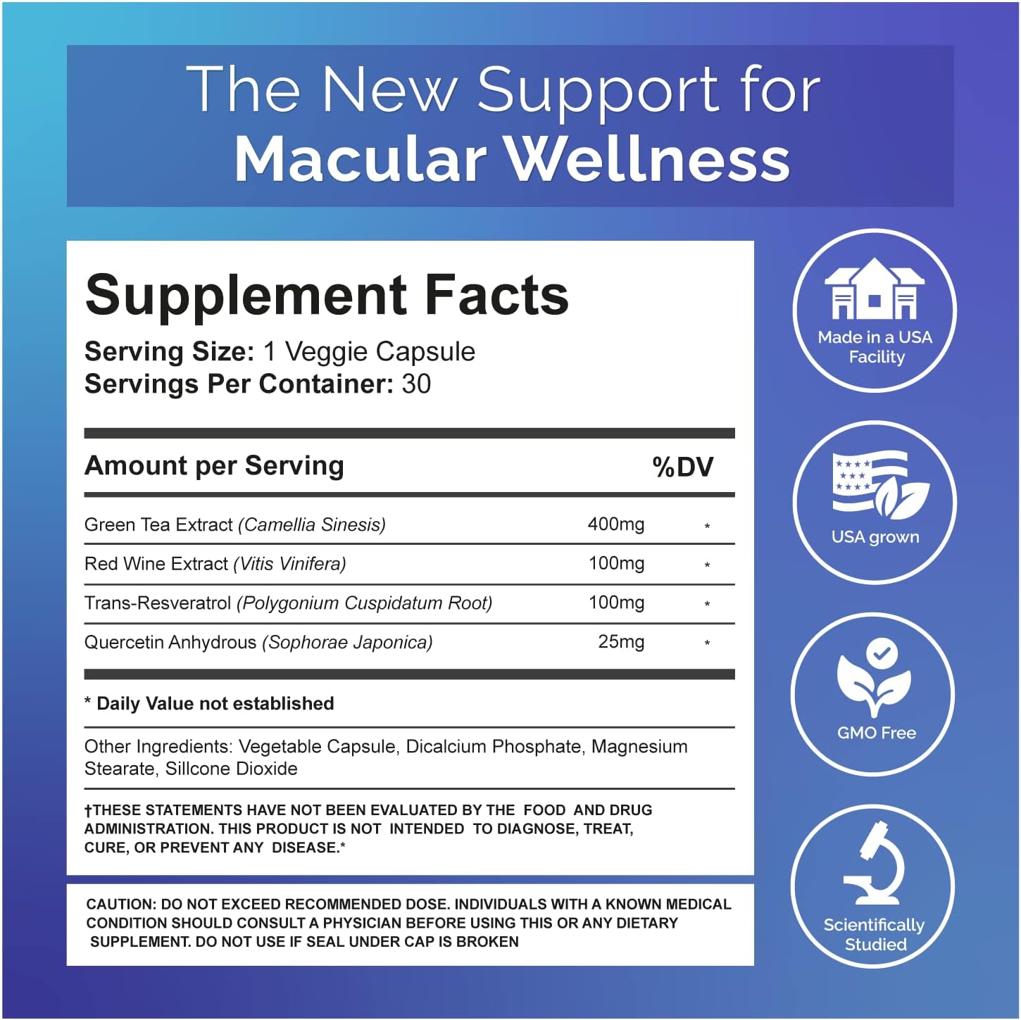 Antioxidant-Rich Sightful AREDS Booster with Resveratrol, Quercetin, & Green Tea Extract | Unique Formula | 30 Count