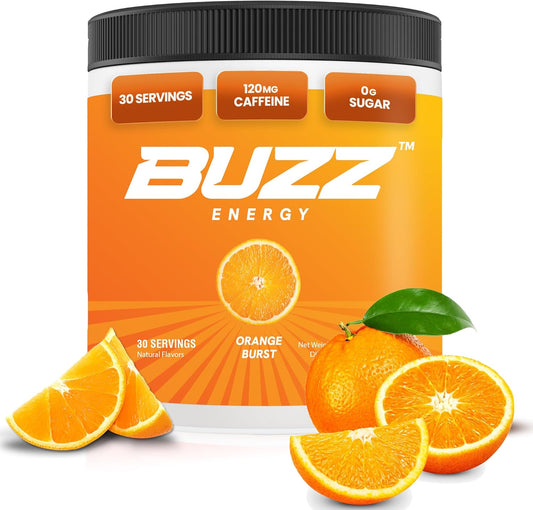 Antioxidant-Rich Sugar-Free Energy Drink Powder for Morning Boost & Sports Nutrition - 30 Servings, Orange Burst - 8 Ounces