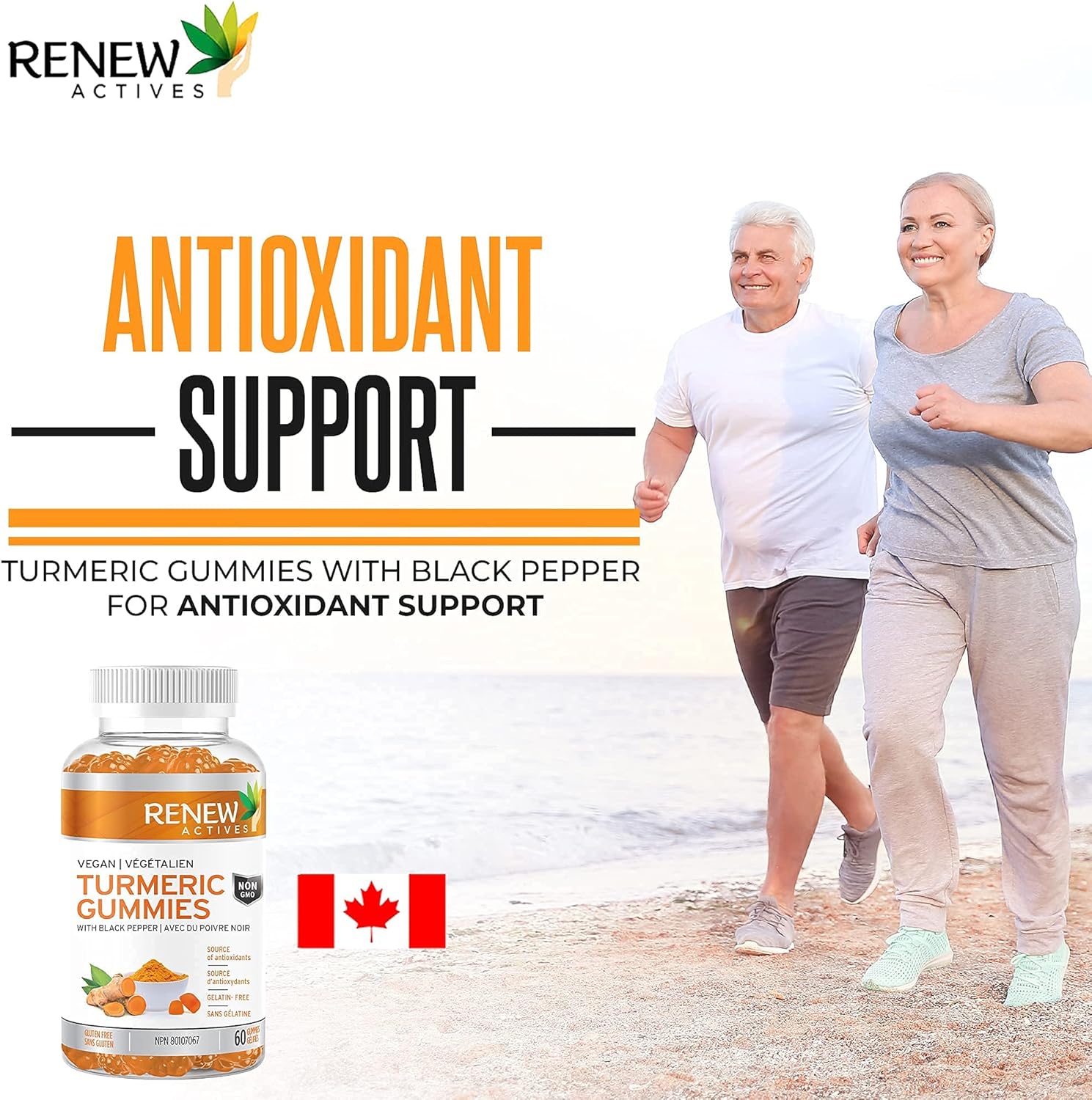 Antioxidant-Rich Turmeric Gummies with Black Pepper - Supports Immune Function - 60 Gummies for Wellness & Vitality