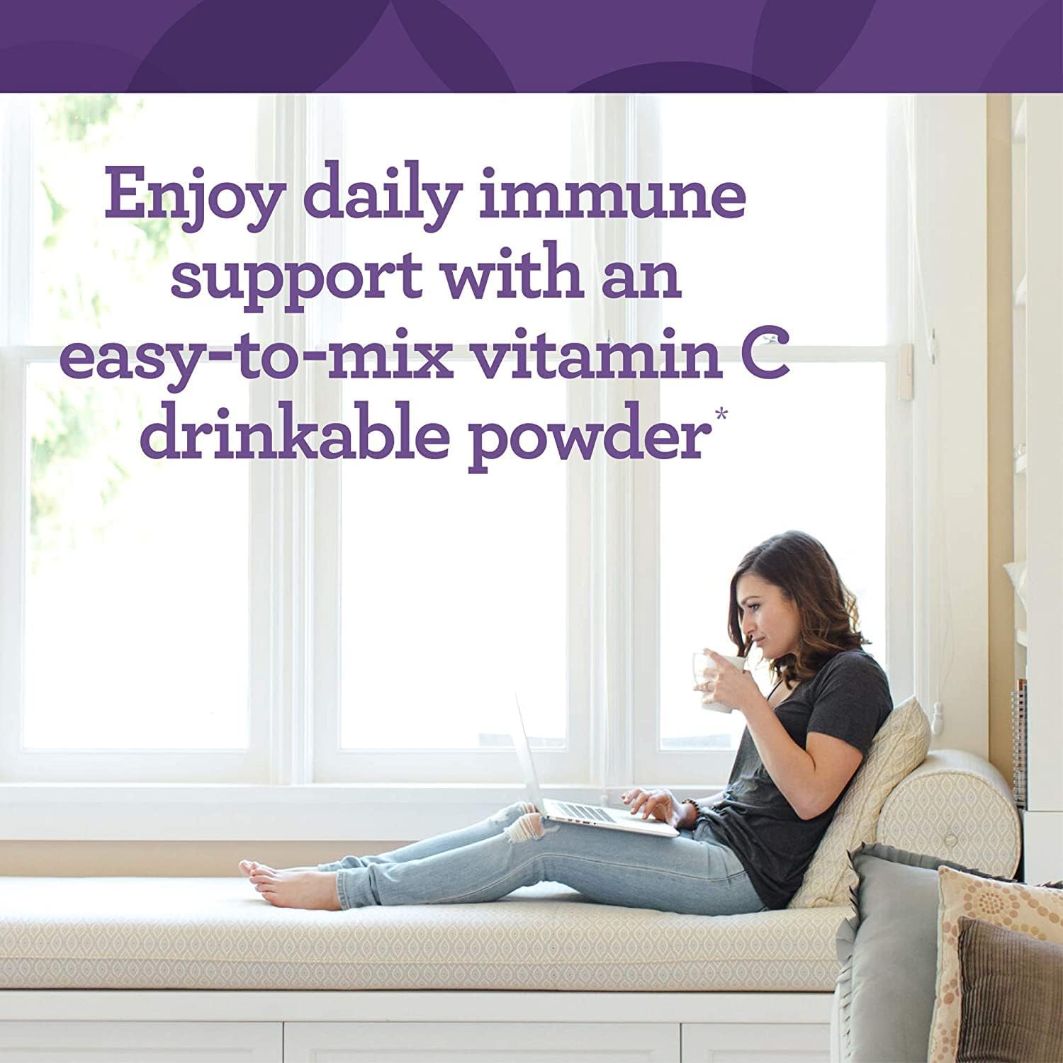 Antioxidant Vitamin C Powder Supplement for Immune Support - Vegetarian, Non-GMO - 2.96 Oz. (30 Servings)