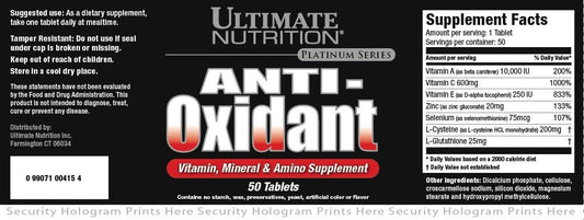 Antioxidant Vitamin, Mineral, and Amino Supplement - 50 Tablets for Ultimate Nutrition Boost