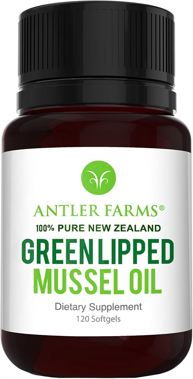 Antler Farms 100% Pure New Zealand Green Lipped Mussel Oil Softgels - 12,500mg Equivalent - 2 Month Supply