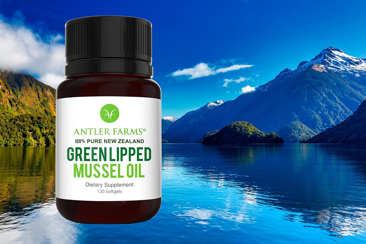 Antler Farms 100% Pure New Zealand Green Lipped Mussel Oil Softgels - 12,500mg Equivalent - 2 Month Supply