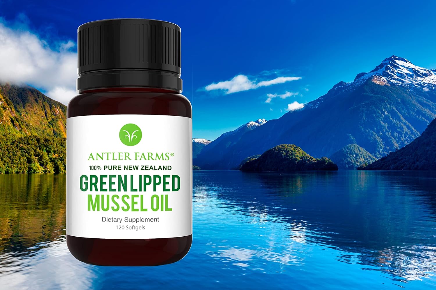 Antler Farms 100% Pure New Zealand Green Lipped Mussel Oil Softgels - 12,500mg Equivalent - 2 Month Supply