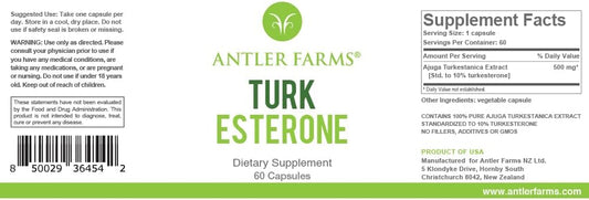 Antler Farms Turkesterone Capsules - 100% Pure Ajuga Turkestanica Extract, 500mg, 60 Capsules, Supports Men’s Health, Antioxidant Supplement
