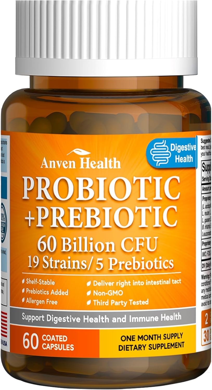 Anven Health Optimal Gut Health Bundle: 100 Billion & 60 Billion Probiotics for Digestive & Immune Health - Family Pack of 4