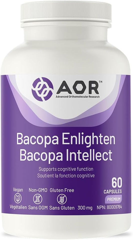 AOR Bacopa Enlighten Supplement - 300mg Ayurvedic Bacopa Monnieri, Vegan Capsules (60 Servings)