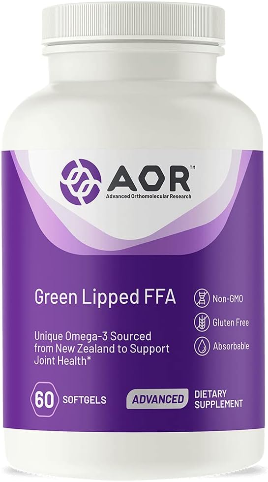 AOR Green Lipped FFA Joint Health Supplement, Natural Formula, 30 Servings (60 Softgels)
