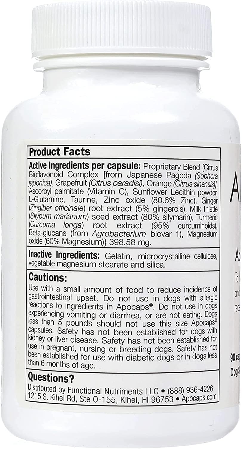Apocaps CX Apoptogen Formula for Dogs - 90 Count Pack - Functional Nutriments