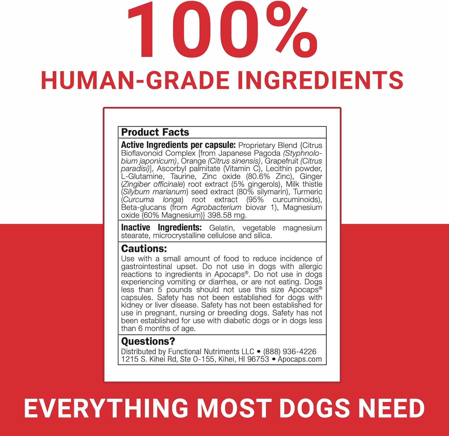 Apocaps CX Apoptogen Formula for Dogs - 90 Count Pack - Functional Nutriments