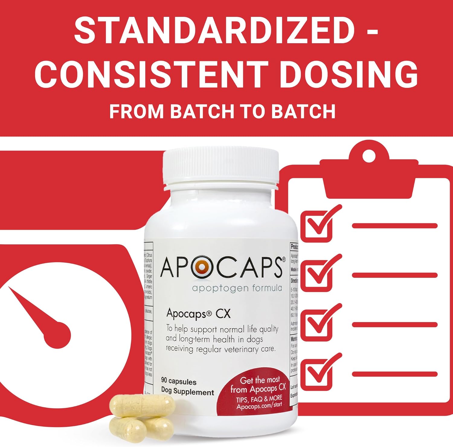 Apocaps CX Apoptogen Formula for Dogs - 90 Count Pack - Functional Nutriments