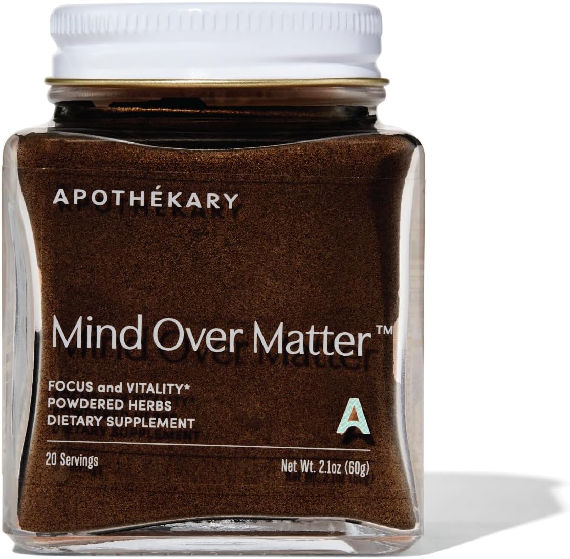 Apothékary Mind Over Matter Mushroom Powder: Cognitive Support, Memory & Focus, Stress Relief - Herbal Supplement, Vegan, Sugar-Free