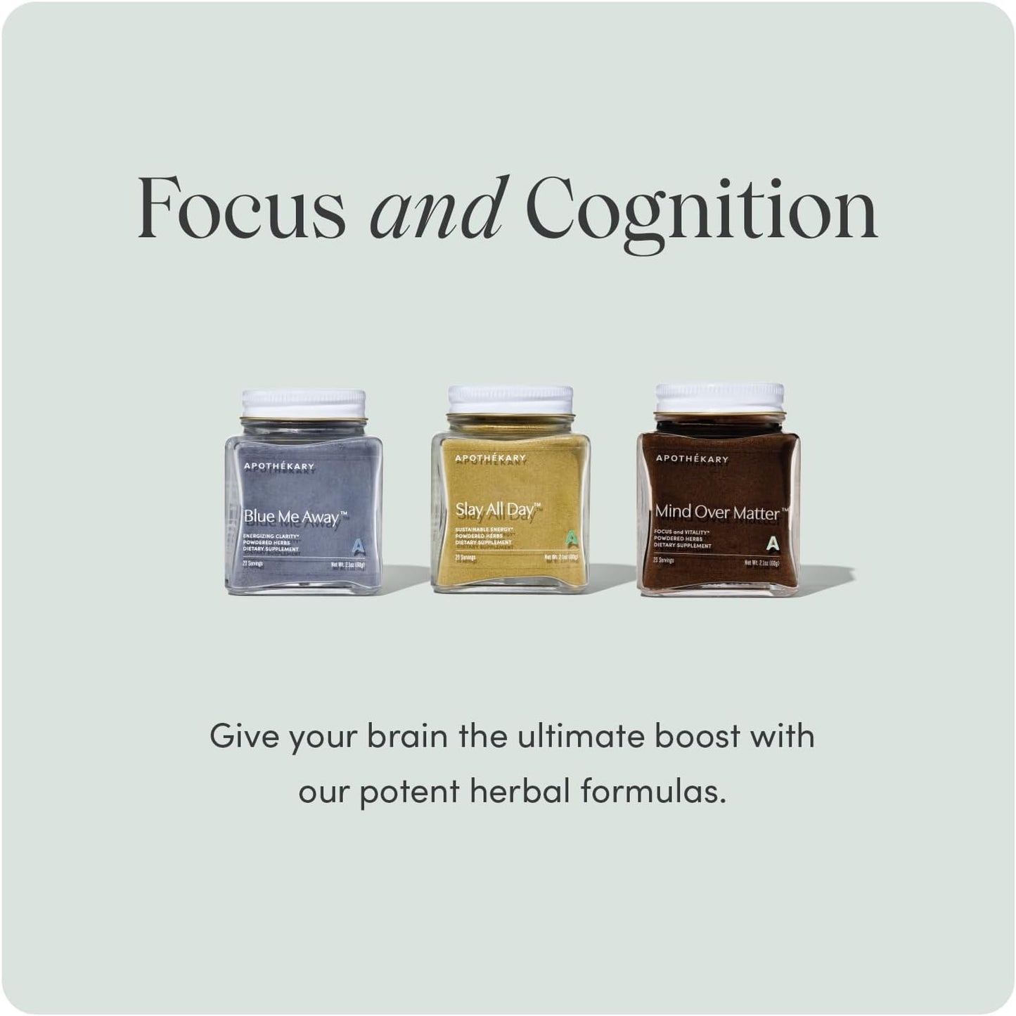 Apothékary Mind Over Matter Mushroom Powder: Cognitive Support, Memory & Focus, Stress Relief - Herbal Supplement, Vegan, Sugar-Free