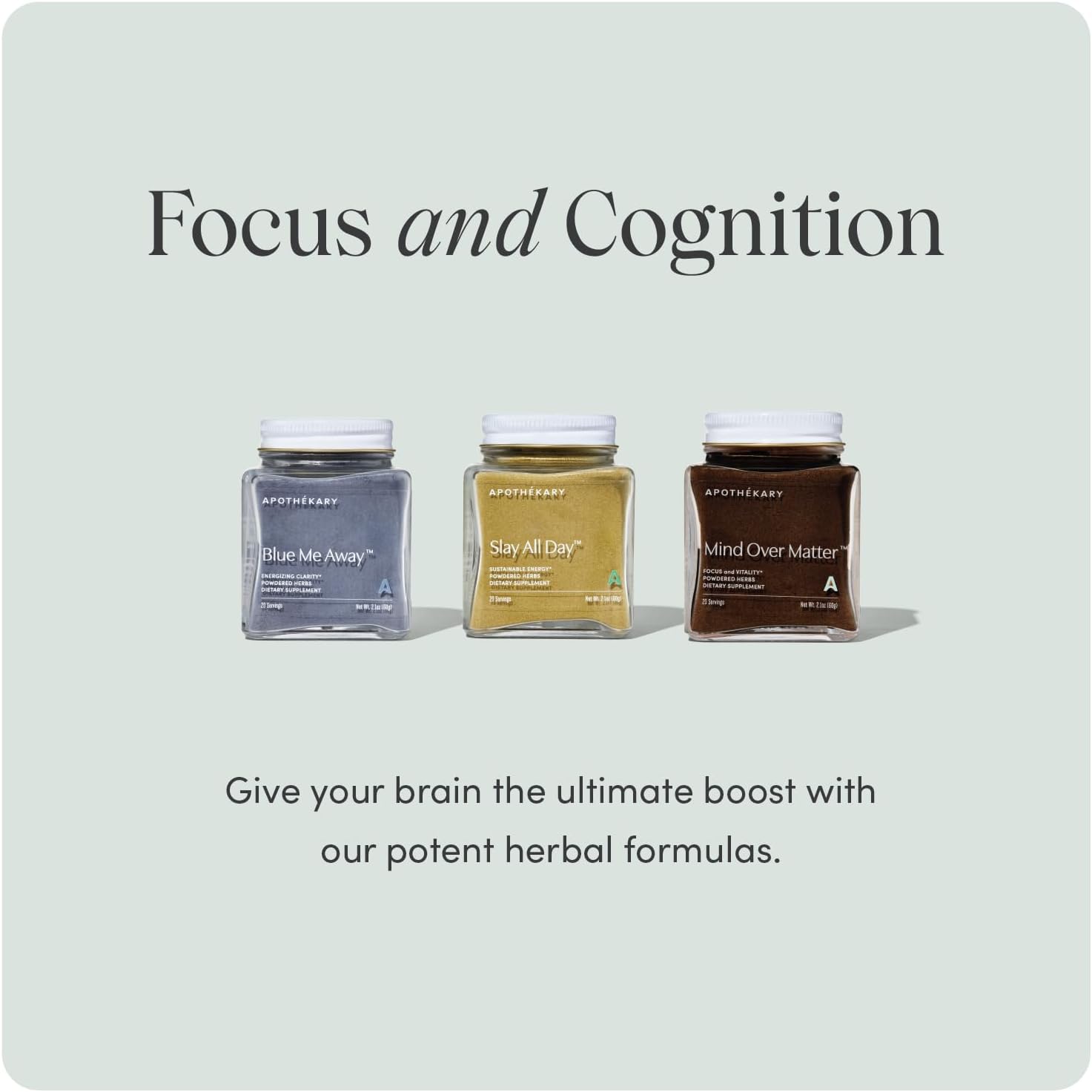 Apothékary Mind Over Matter Mushroom Powder: Cognitive Support, Memory & Focus, Stress Relief - Herbal Supplement, Vegan, Sugar-Free