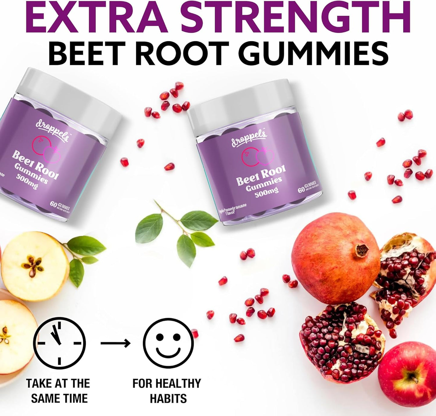 Apple Cider Vinegar & Beet Root Gummies Bundle for Wellness & Vitality - Vegan, Non-GMO, Gluten-Free - Raspberry & Apple Pomegranate Flavor