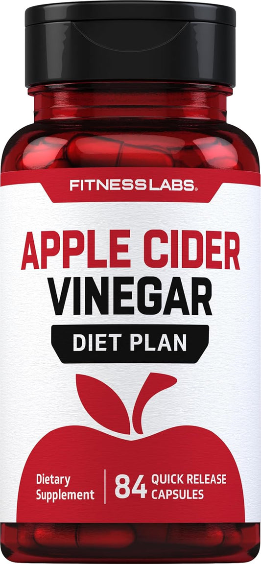Apple Cider Vinegar Capsules with Vitamin B12, Chromium, and Cayenne - 84 Pills - Non-GMO, Gluten Free Supplement by Fitness Labs