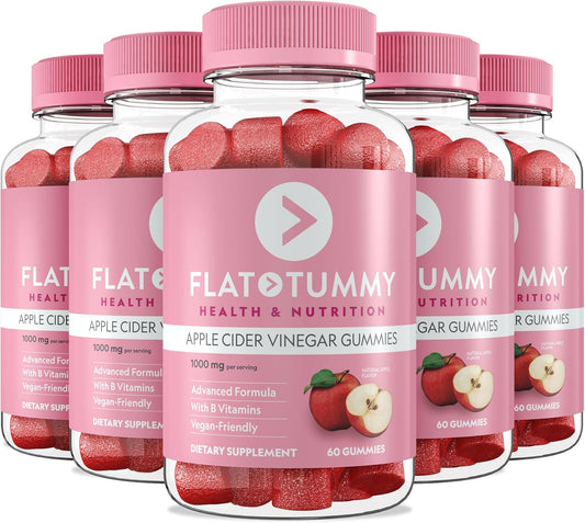 Apple Cider Vinegar Gummies 5-Pack, 60 Count - Vegan Detox Support with Beet & Pomegranate Superfoods, Vitamins B6, B9, B12 - Non-GMO & Gut Health Friendly