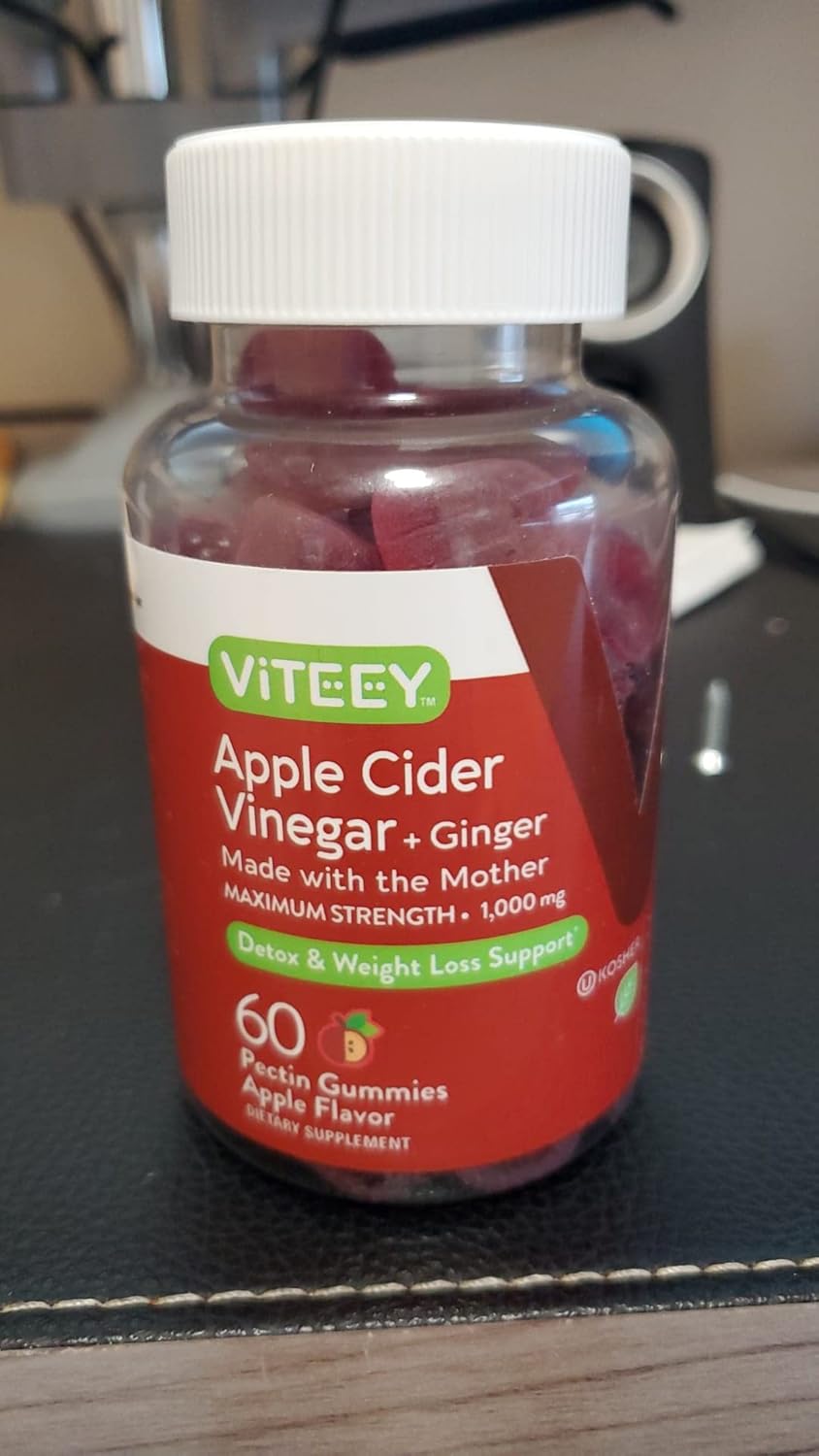 Apple Cider Vinegar Gummies with Ginger 1,000mg - Detox Cleanse for Weight Loss and Immune Support - Vegan, Gluten Free, Gelatin Free - Chewable Apple Flavored Gummy - BoostGo Australia