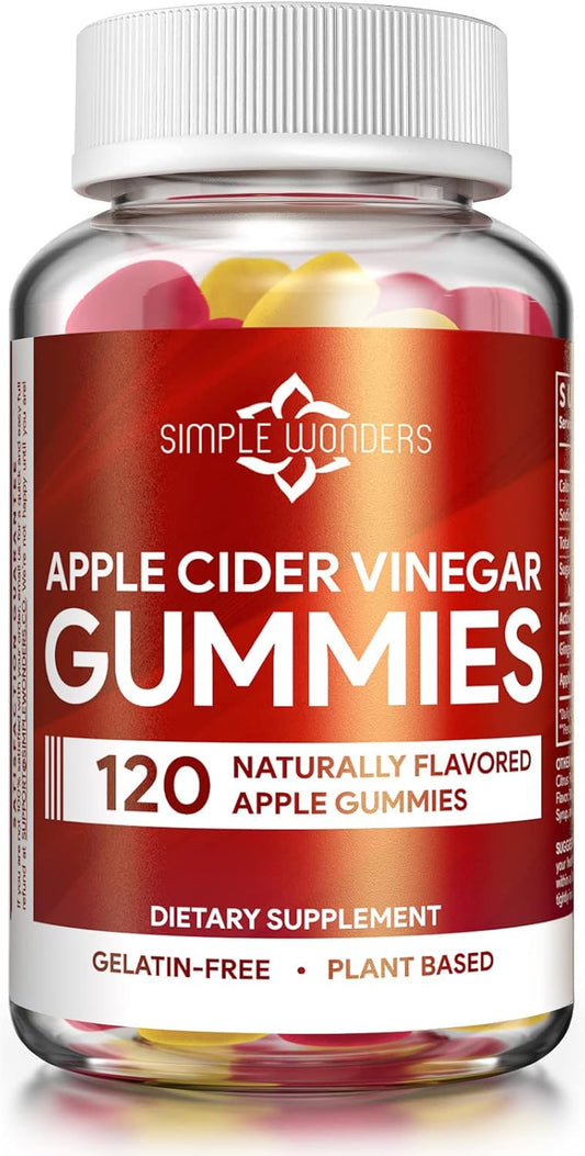Apple Cider Vinegar Gummies with The Mother - Detox & Immune Support - Black Carrot & Ginger - Non-GMO, Gluten-Free - 120 Gummies - BoostGo Australia