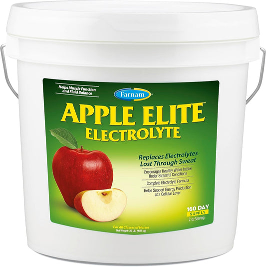 Apple Elite Horse Electrolyte Powder by Farnam - Replenishes Minerals Lost During Exercise & Stress, 20 lbs.
