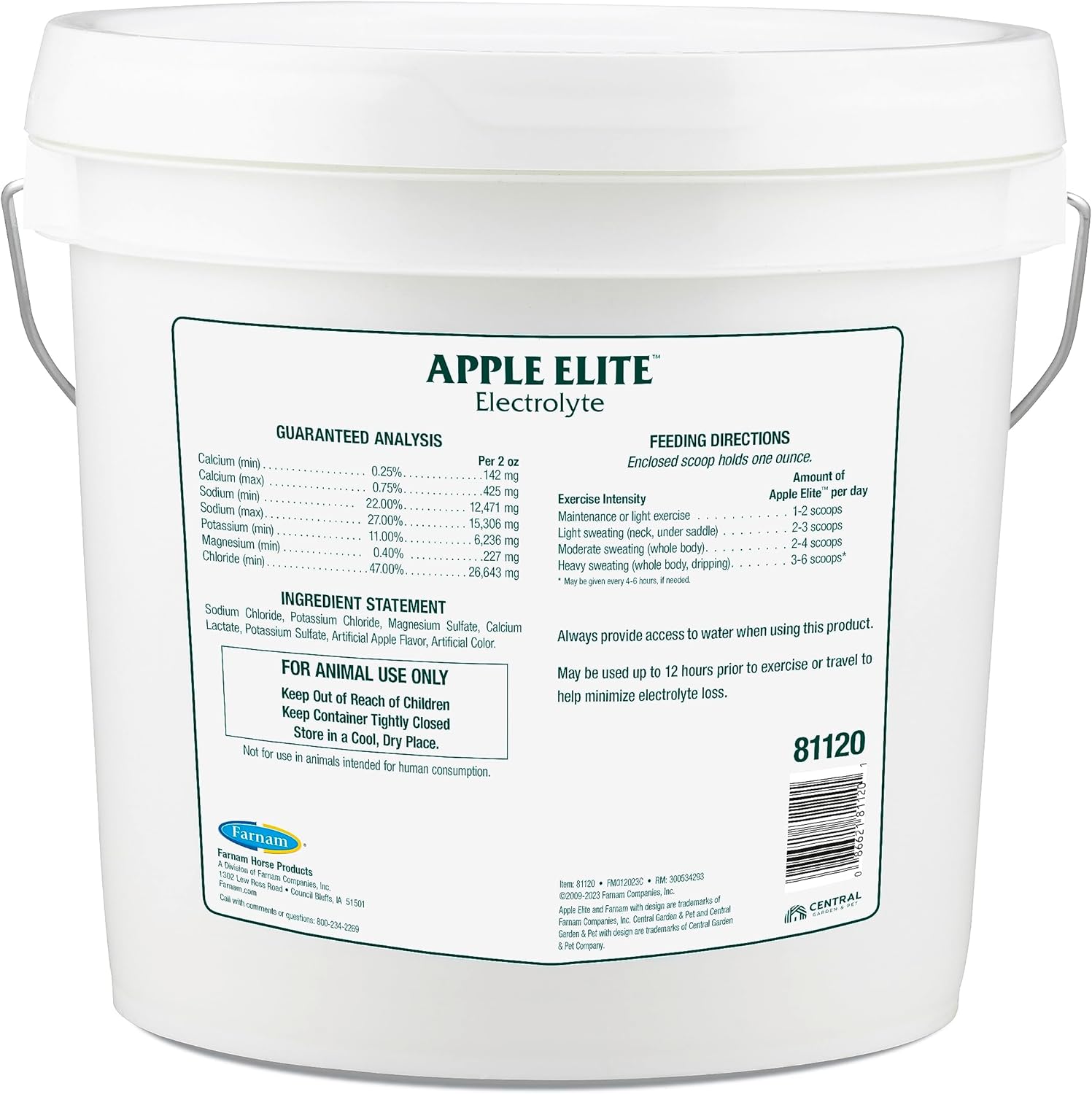 Apple Elite Horse Electrolyte Powder by Farnam - Replenishes Minerals Lost During Exercise & Stress, 20 lbs.