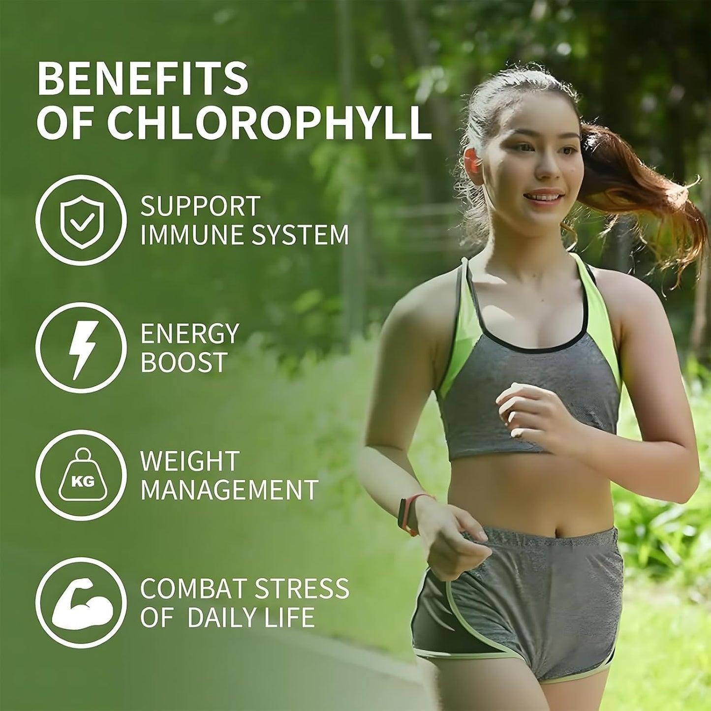 Apple Flavored Chlorophyll Gummy Supplement with Black Seed Oil, Moringa, and Probiotic for Immunity, Digestion, and Body Odor - 60 Gummies for Adults, Kids, Women, and Men - BoostGo Australia