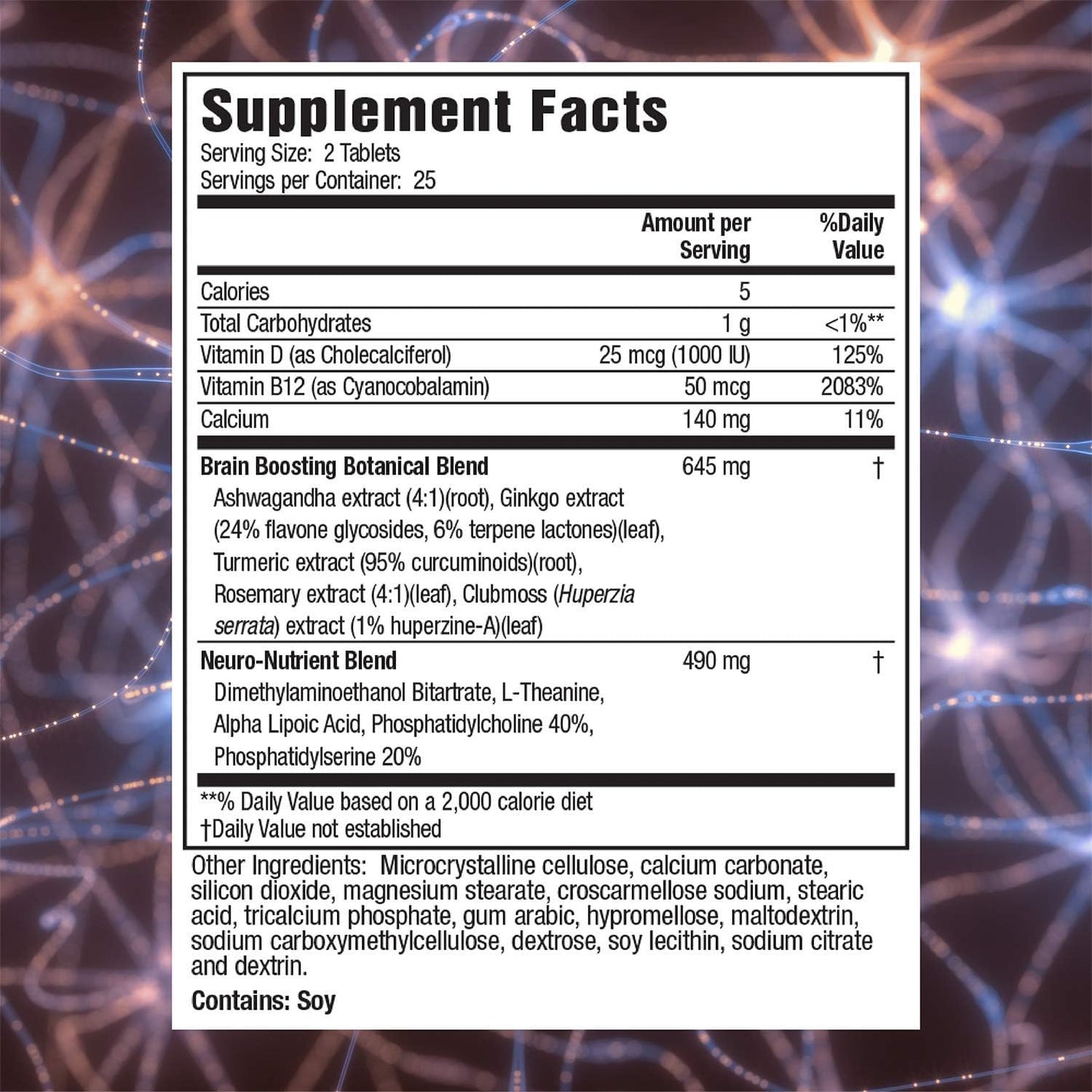 Applied Nutrition Healthy Brain All-Day Focus - 100 Tablets, 3-in-1 Brain Booster with Turmeric Extract