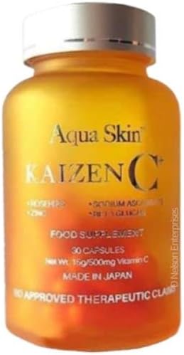Aqua Skin Kaizen C Food Supplement - 10 in 1 Non Acidic Vitamin C, 30 Capsules - 500mg